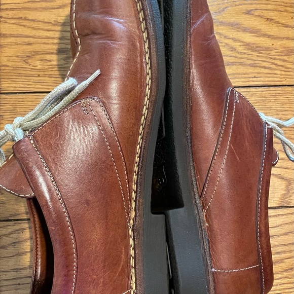 EUC Cole Haan leather loafer, cognac, size 11.5,tie closure,scuff mark pictured main image 13